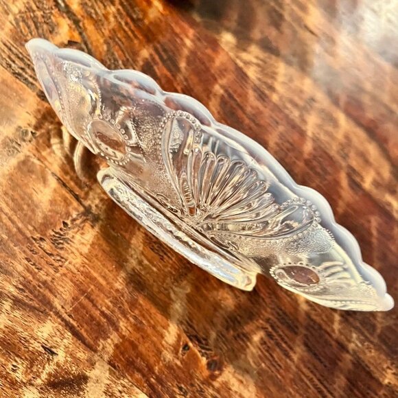 Jefferson Glass Jewel And Fan Pickle Dish - Picture 1 of 10